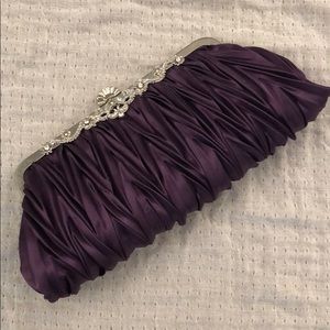 Dark purple/plum satin evening bag